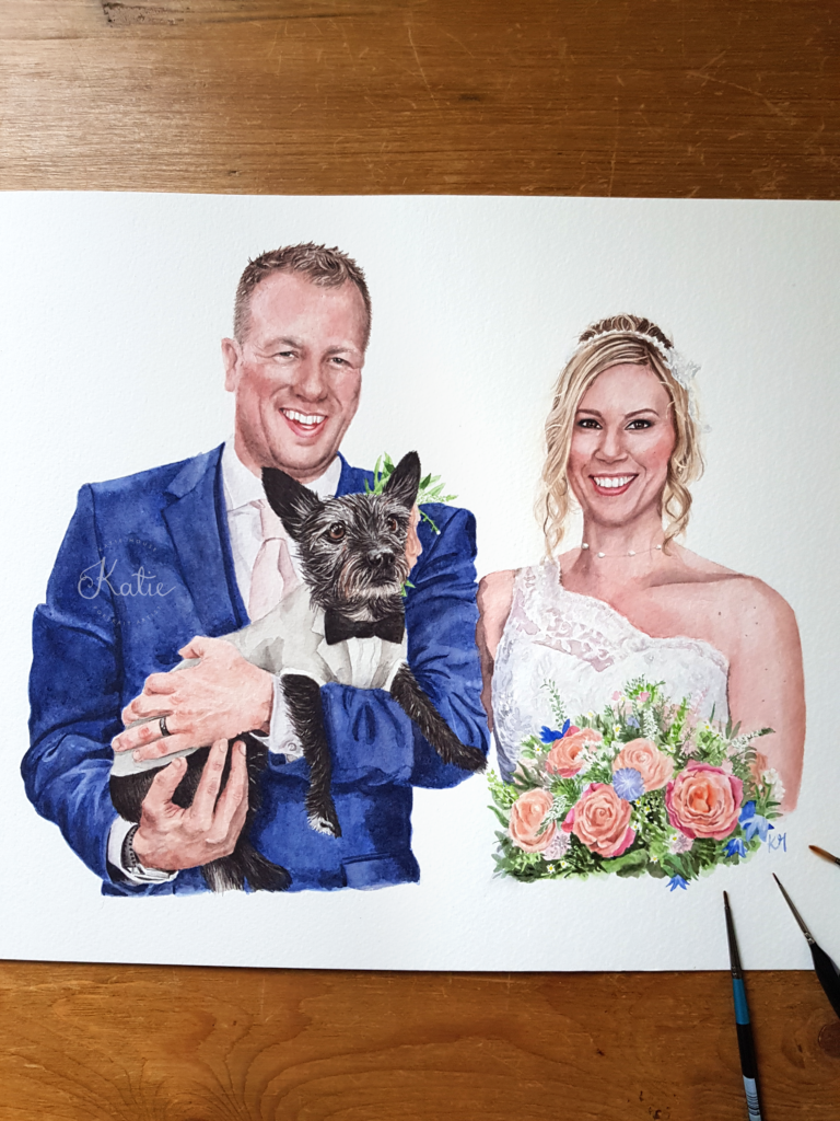 Watercolour Wedding Portrait Gift