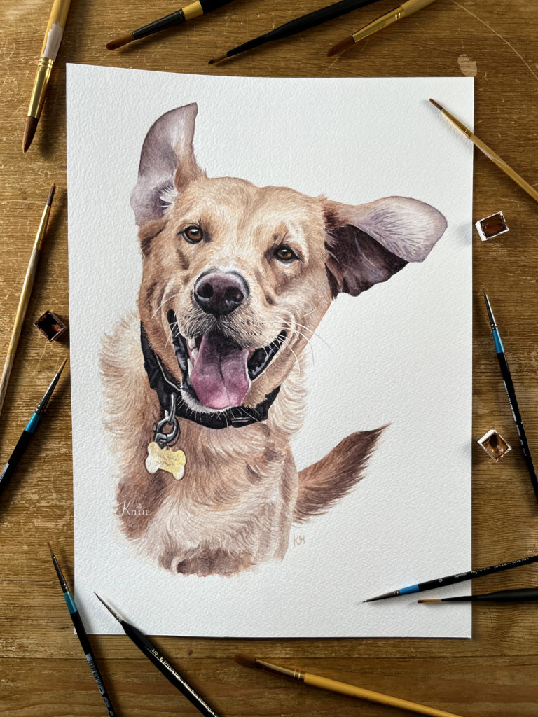 Watercolour Dog Kilian2 Photos